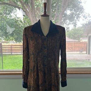 VINTAGE RETRO 70S KARIN STEVENS RETRO BUTTON UP DRESS